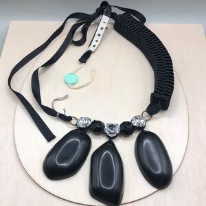 Marni ribbon tie statement necklace art to wear modernist, NWOT